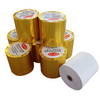 Rolos de papel t&eacute;rmico para embalagem de papel dourado 80c80mm com embalagem individual